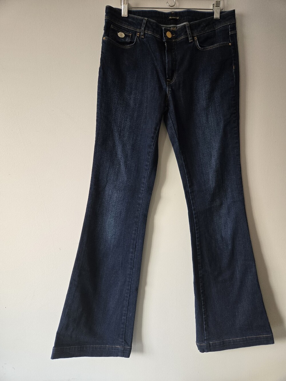 Massimo Dutti Dark Blue Flare Jeans. Size 8